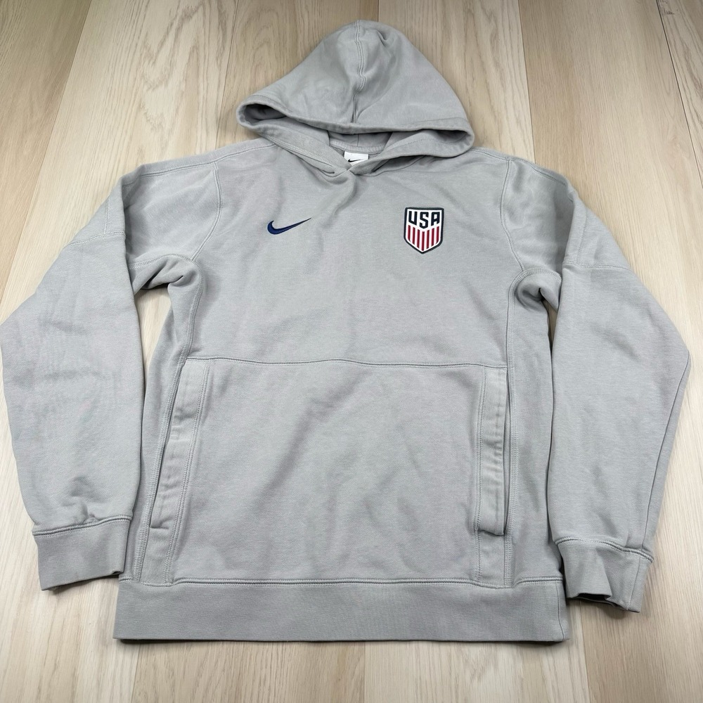 Nike USA Soccer Hoodie Mens Pullover Fleece Sweatshirt USMNT Gray Size Small